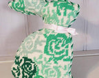 Handpainted Floral Easter Bunny Needlepoint Canvas